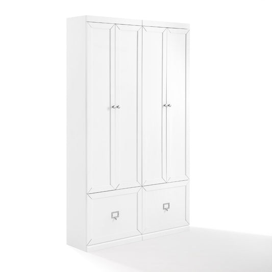 Crosley Furniture - Harper 2 Piece Entryway Set White - 2 Pantry Closets - KF31009WH veiw 1