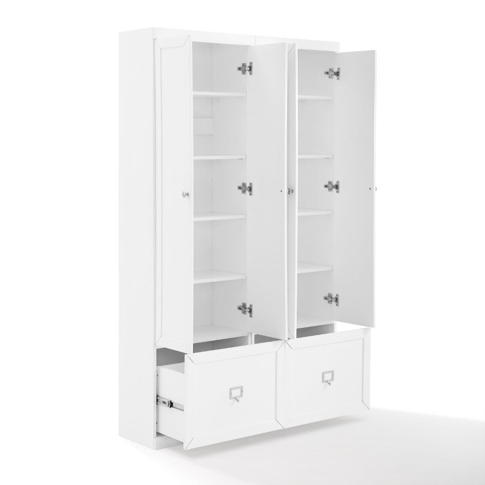 Crosley Furniture - Harper 2 Piece Entryway Set White - 2 Pantry Closets - KF31009WH veiw 3