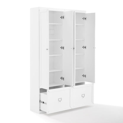 Crosley Furniture - Harper 2 Piece Entryway Set White - 2 Pantry Closets - KF31009WH veiw 3