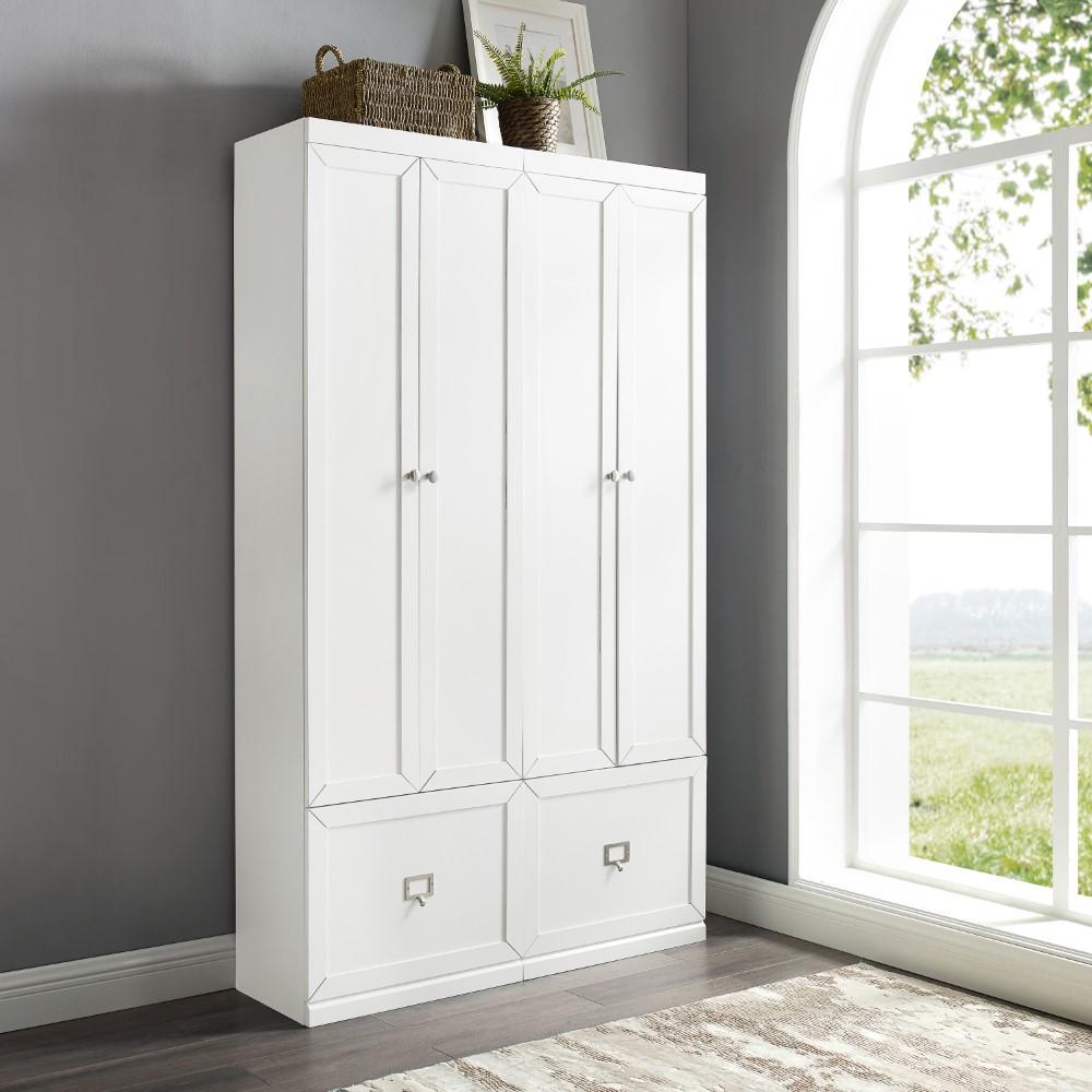 Crosley Furniture - Harper 2 Piece Entryway Set White - 2 Pantry Closets - KF31009WH veiw 8