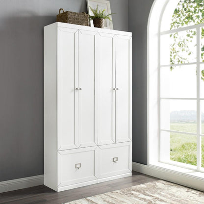 Crosley Furniture - Harper 2 Piece Entryway Set White - 2 Pantry Closets - KF31009WH veiw 8