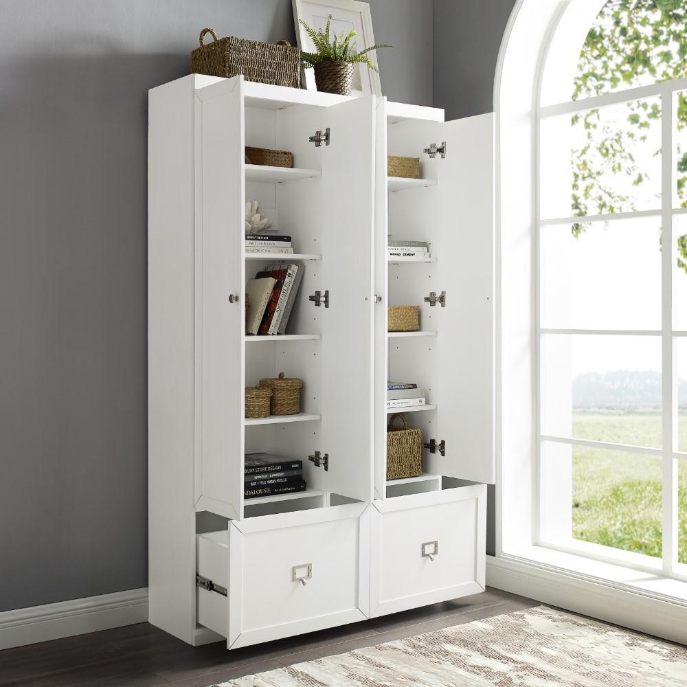 Crosley Furniture - Harper 2 Piece Entryway Set White - 2 Pantry Closets - KF31009WH veiw 9