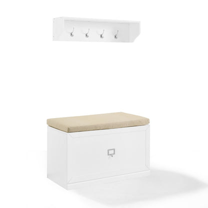 Crosley Furniture - Harper 2 Piece Entryway Set White - Bench & Shelf - KF31013WH veiw 1