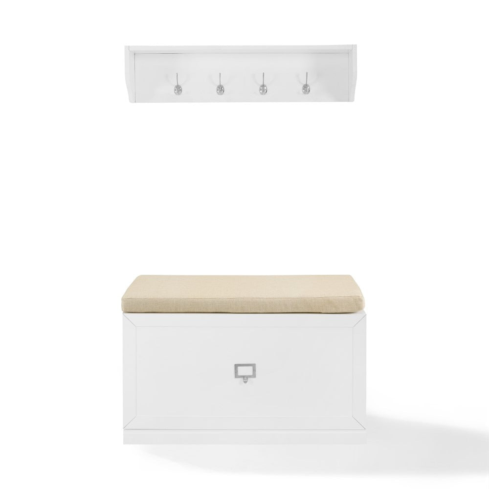 Crosley Furniture - Harper 2 Piece Entryway Set White - Bench & Shelf - KF31013WH veiw 2