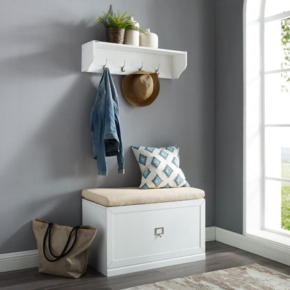 Crosley Furniture - Harper 2 Piece Entryway Set White - Bench & Shelf - KF31013WH veiw 8