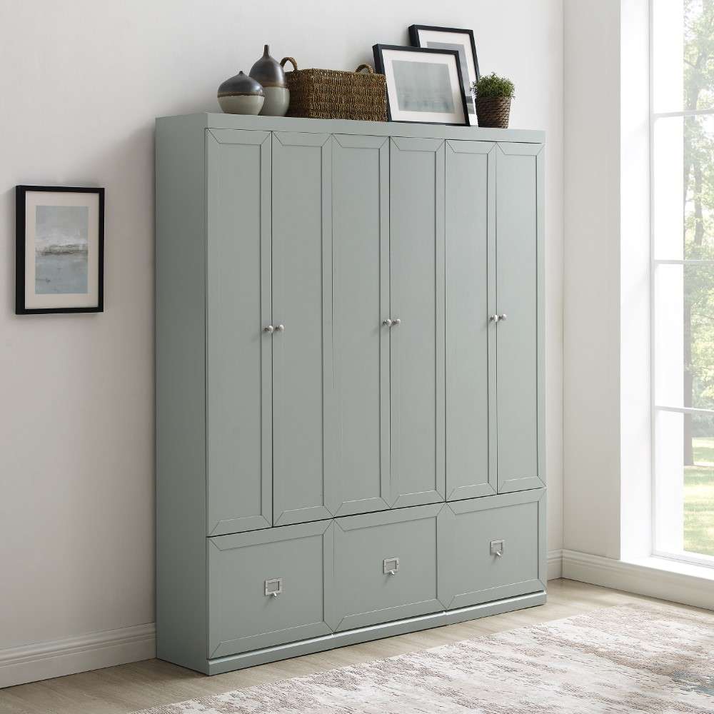 Crosley Furniture - Harper 3Pc Entryway Set Gray - 3 Pantry Closets - KF31010GY veiw 1