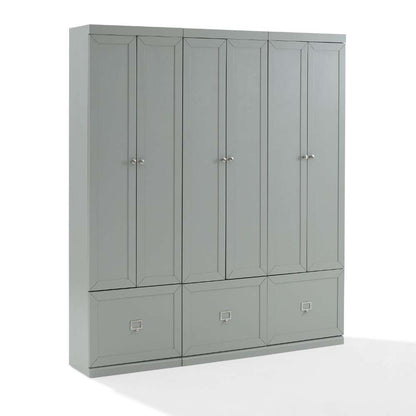 Crosley Furniture - Harper 3Pc Entryway Set Gray - 3 Pantry Closets - KF31010GY veiw 8