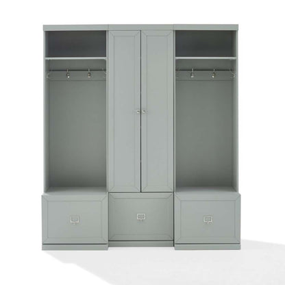 Crosley Furniture - Harper 3Pc Entryway Set Gray - Pantry Closet and 2 Hall Trees - KF31011GY veiw 9