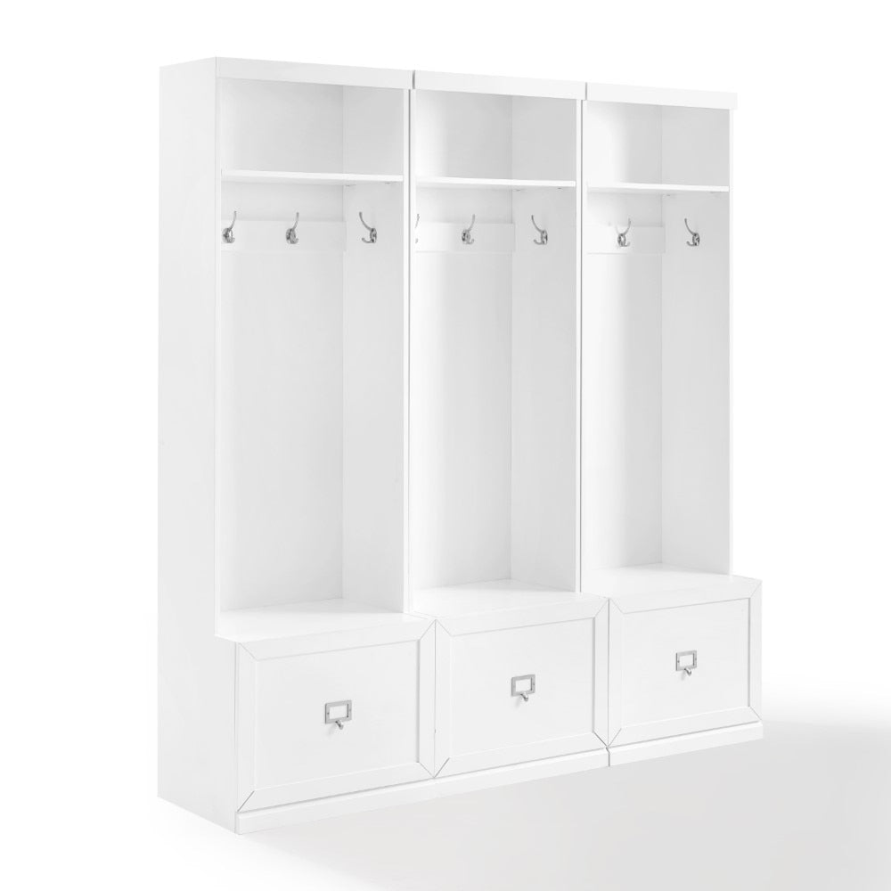 Crosley Furniture - Harper 3 Piece Entryway Set White - 3 Hall Trees - KF31008WH veiw 1