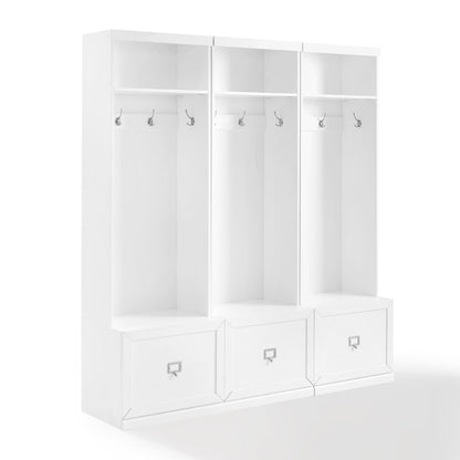 Crosley Furniture - Harper 3 Piece Entryway Set White - 3 Hall Trees - KF31008WH veiw 1