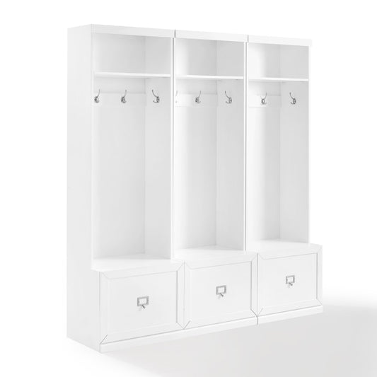 Crosley Furniture - Harper 3 Piece Entryway Set White - 3 Hall Trees - KF31008WH veiw 1