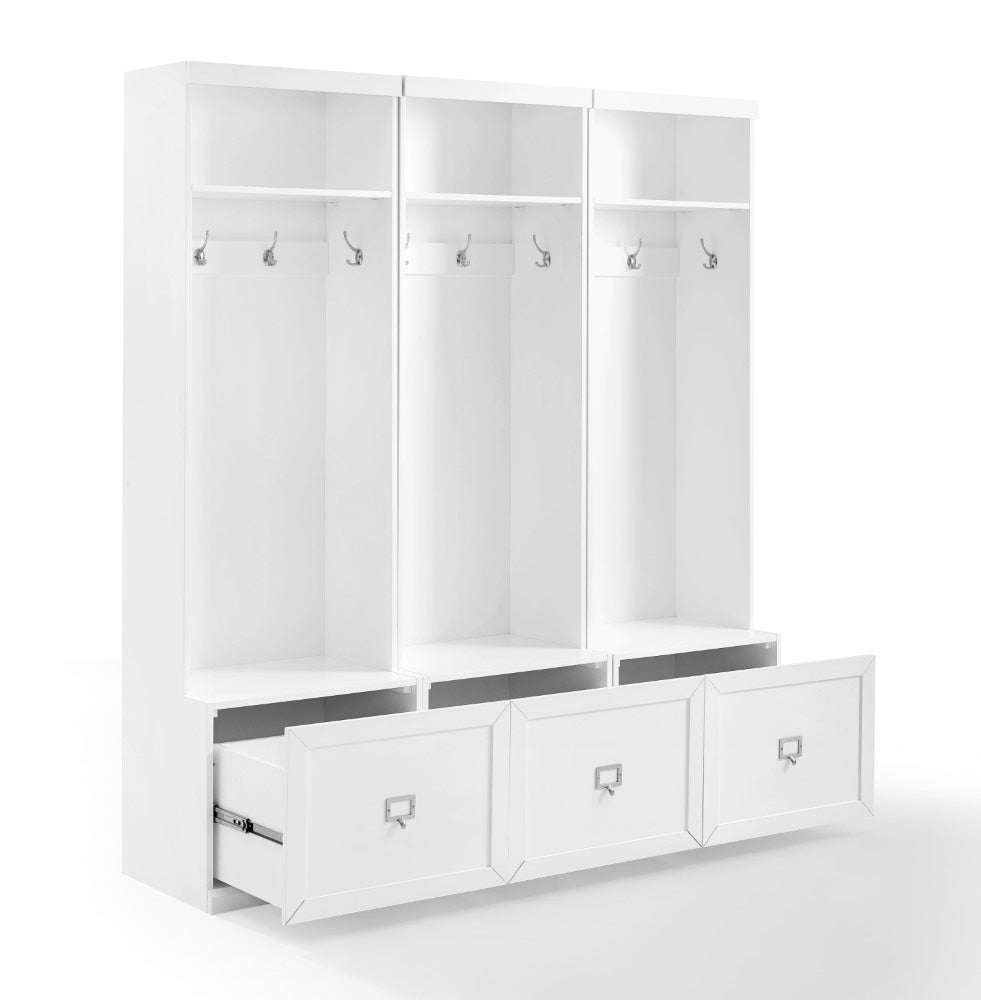 Crosley Furniture - Harper 3 Piece Entryway Set White - 3 Hall Trees - KF31008WH veiw 3
