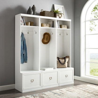 Crosley Furniture - Harper 3 Piece Entryway Set White - 3 Hall Trees - KF31008WH veiw 8