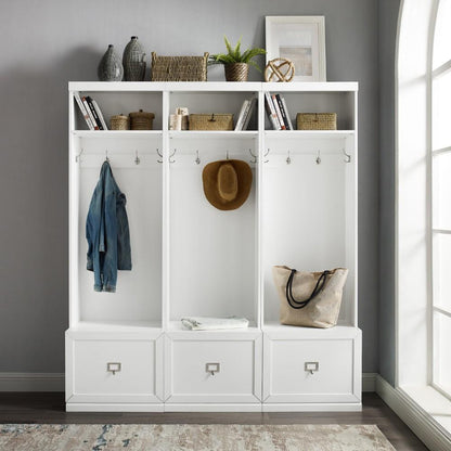 Crosley Furniture - Harper 3 Piece Entryway Set White - 3 Hall Trees - KF31008WH veiw 10
