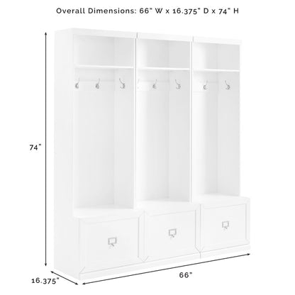 Crosley Furniture - Harper 3 Piece Entryway Set White - 3 Hall Trees - KF31008WH veiw 11