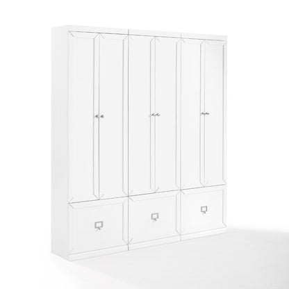 Crosley Furniture - Harper 3 Piece Entryway Set White - 3 Pantry Closets - KF31010WH veiw 1