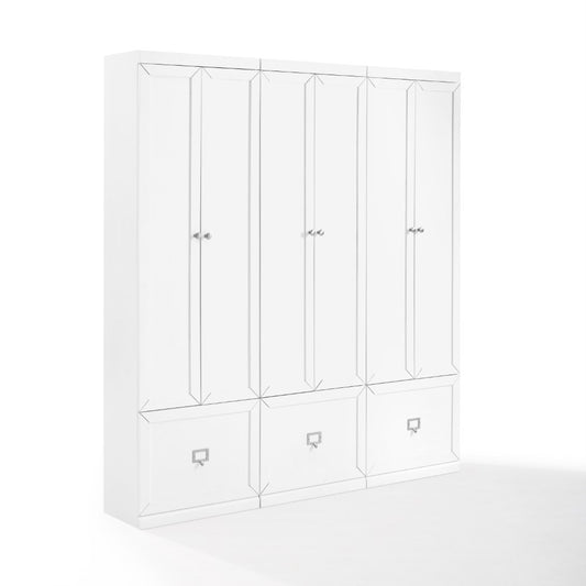 Crosley Furniture - Harper 3 Piece Entryway Set White - 3 Pantry Closets - KF31010WH veiw 1