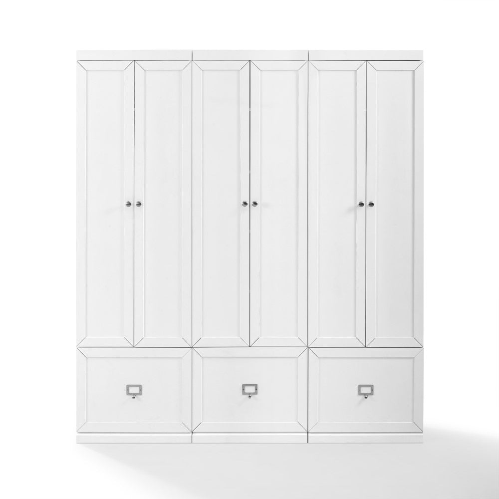 Crosley Furniture - Harper 3 Piece Entryway Set White - 3 Pantry Closets - KF31010WH veiw 2