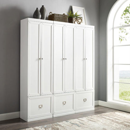 Crosley Furniture - Harper 3 Piece Entryway Set White - 3 Pantry Closets - KF31010WH veiw 8