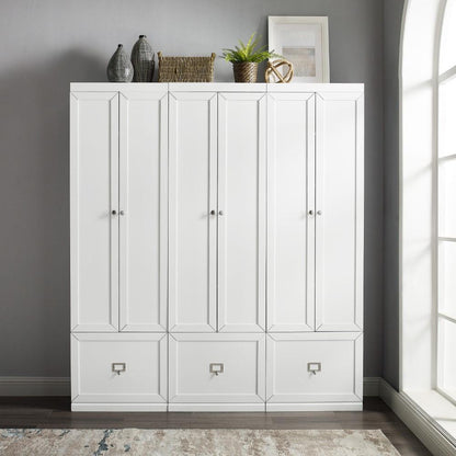 Crosley Furniture - Harper 3 Piece Entryway Set White - 3 Pantry Closets - KF31010WH veiw 10