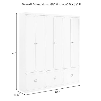 Crosley Furniture - Harper 3 Piece Entryway Set White - 3 Pantry Closets - KF31010WH veiw 11
