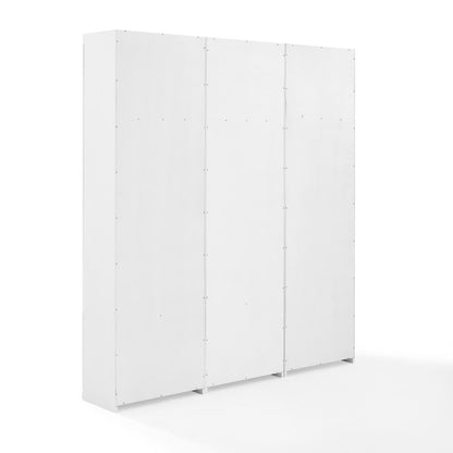Crosley Furniture - Harper 3 Piece Entryway Set White - Hall Tree & 2 Pantry Closets - KF31012WH veiw 4