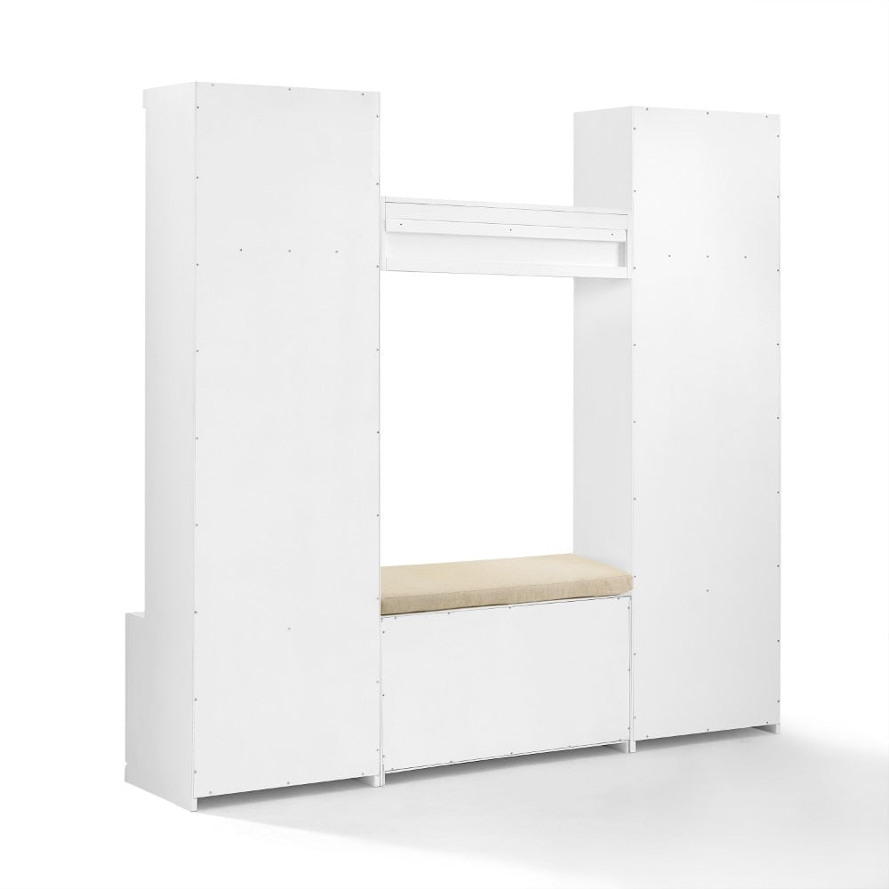 Crosley Furniture - Harper 4 Piece Entryway Set White - Bench, Shelf, & 2 Hall Trees - KF31014WH veiw 4