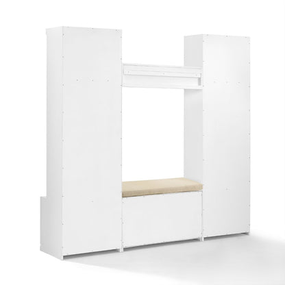 Crosley Furniture - Harper 4 Piece Entryway Set White - Bench, Shelf, & 2 Hall Trees - KF31014WH veiw 4