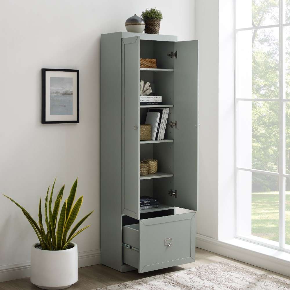 Crosley Furniture - Harper Convertible Pantry Closet Gray - CF6026-GY veiw 3