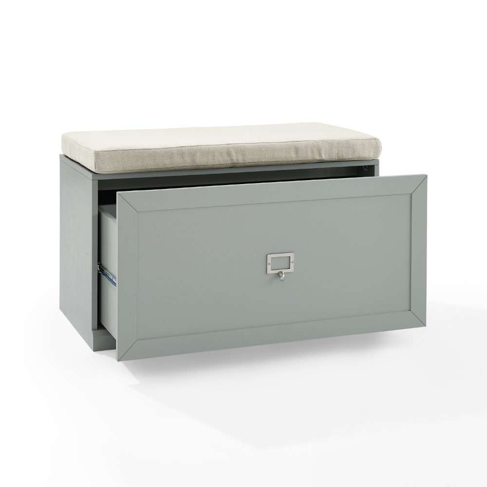 Crosley Furniture - Harper Entryway Bench Gray/Creme - CF6027-GY veiw 1