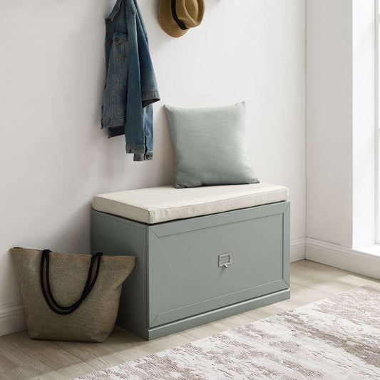 Crosley Furniture - Harper Entryway Bench Gray/Creme - CF6027-GY veiw 2
