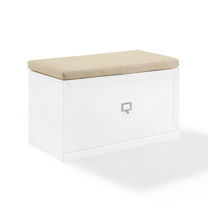 Crosley Furniture - Harper Entryway Bench White/Tan - CF6027-WH veiw 1