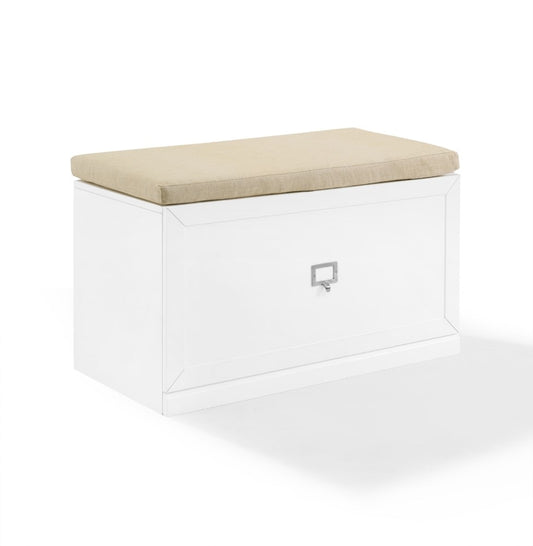 Crosley Furniture - Harper Entryway Bench White/Tan - CF6027-WH veiw 1