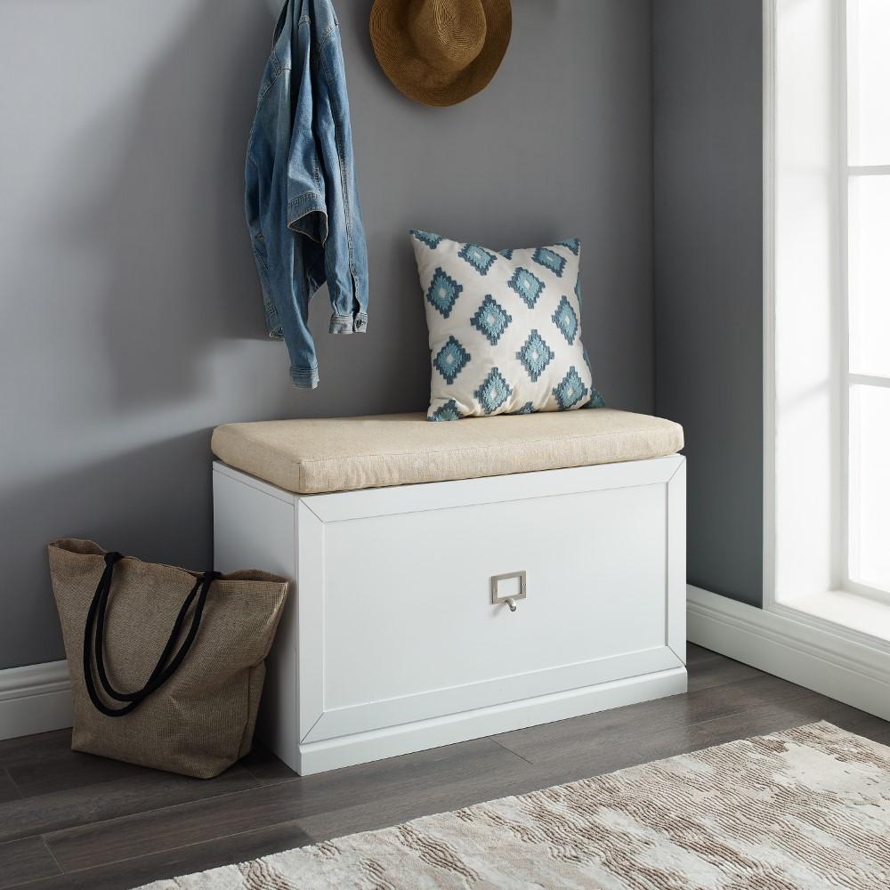 Crosley Furniture - Harper Entryway Bench White/Tan - CF6027-WH veiw 8