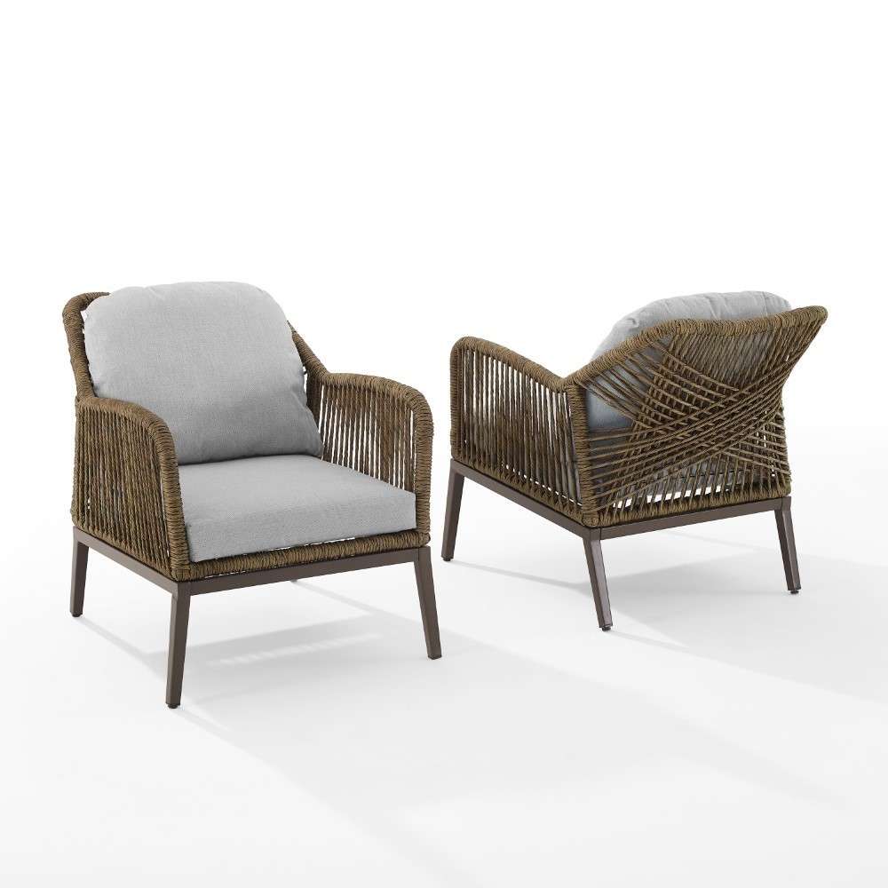 Crosley Furniture - Haven Outdoor Wicker ArmChair (Set of 2) - CO7361LB-LG_CLOSEOUT veiw 1