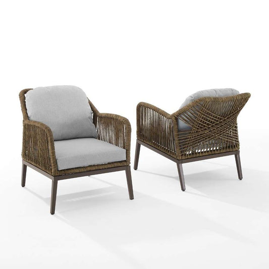Crosley Furniture - Haven Outdoor Wicker ArmChair (Set of 2) - CO7361LB-LG_CLOSEOUT veiw 1