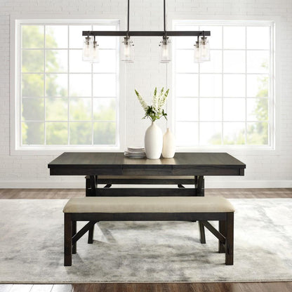 Crosley Furniture - Hayden 3 Piece Dining Set Slate - Table & 2 Benches - KF13024SL veiw 7