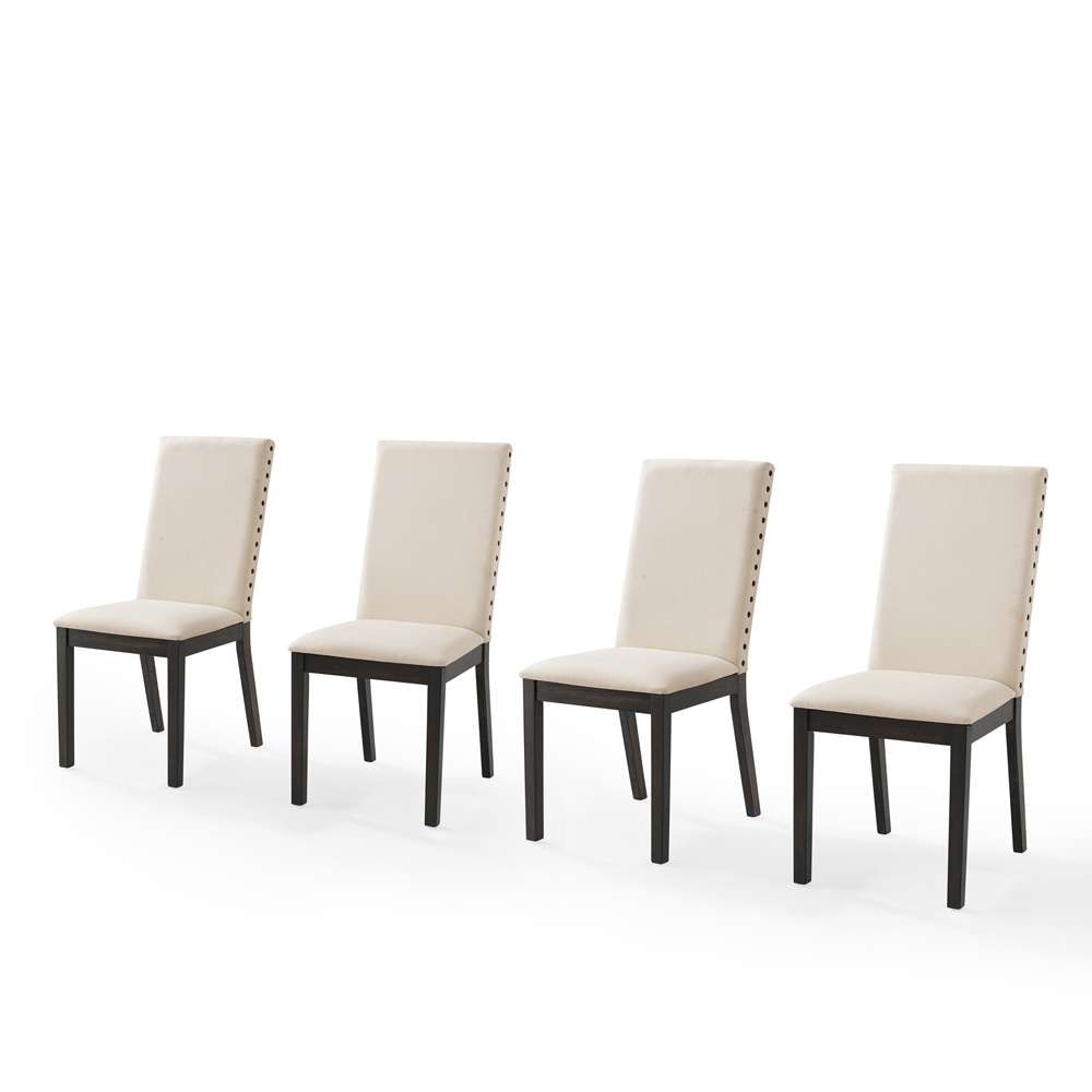 Crosley Furniture - Hayden 4-Piece Upholstered Dining Chair Set Slate/Creme - 4 Chairs - KF13078SL veiw 4