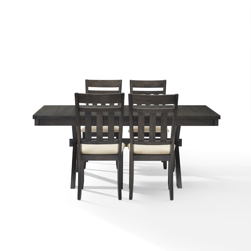 Crosley Furniture - Hayden 5 Piece Dining Set Slate - Table & 4 Slat Back Chairs - KF13026SL view 2