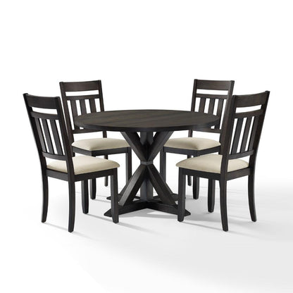Crosley Furniture - Hayden 5 Piece Round Dining Set Slate - Table & 4 Slat Back Chairs - KF13027SL view 2
