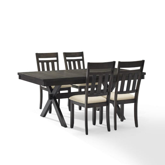 Crosley Furniture - Hayden 5 Piece Dining Set Slate - Table & 4 Slat Back Chairs - KF13026SL veiw 1