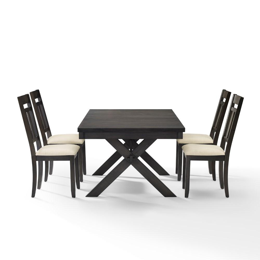 Crosley Furniture - Hayden 5 Piece Dining Set Slate - Table & 4 Slat Back Chairs - KF13026SL veiw 3