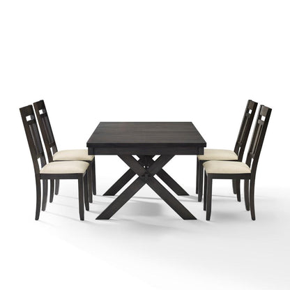 Crosley Furniture - Hayden 5 Piece Dining Set Slate - Table & 4 Slat Back Chairs - KF13026SL veiw 3