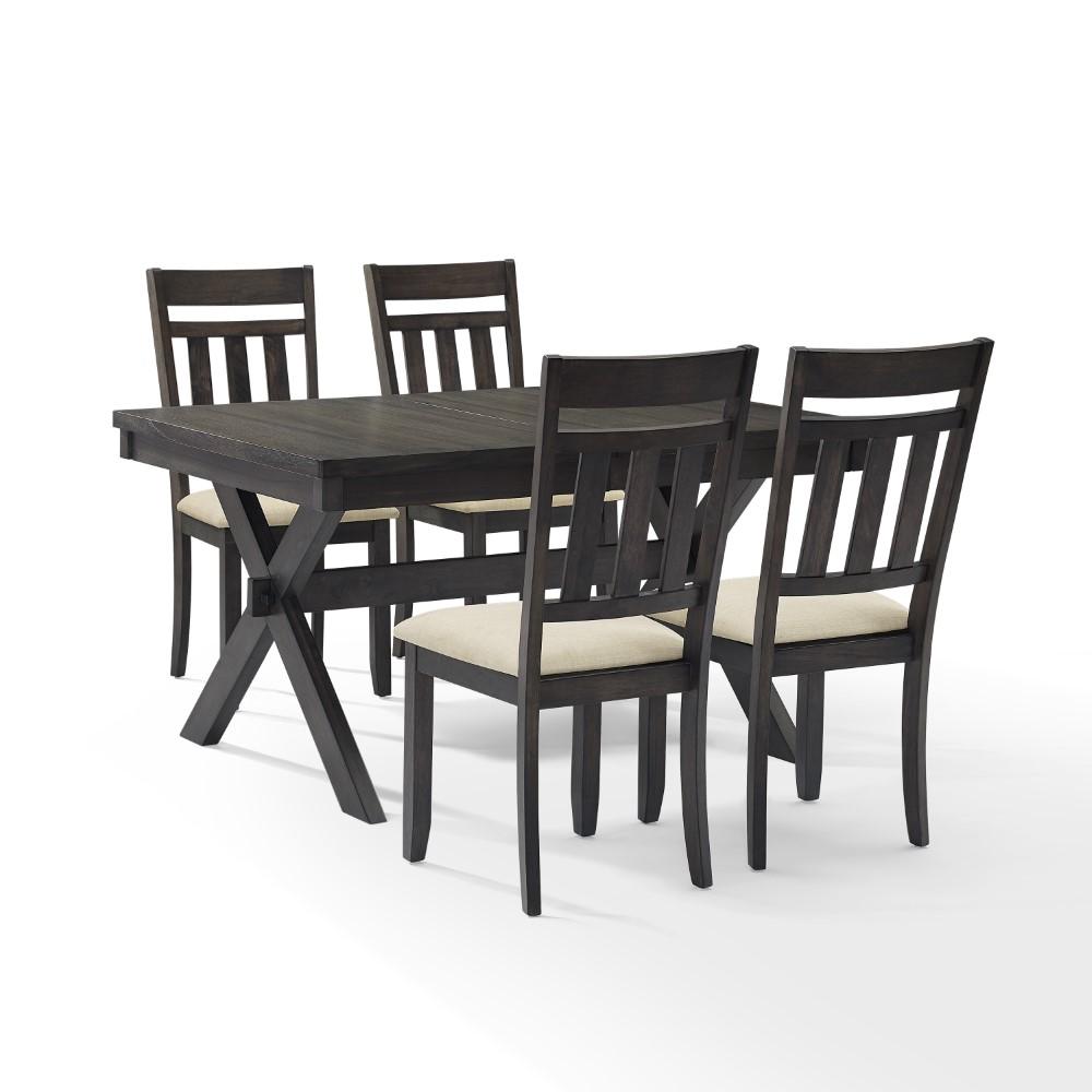 Crosley Furniture - Hayden 5 Piece Dining Set Slate - Table & 4 Slat Back Chairs - KF13026SL veiw 4