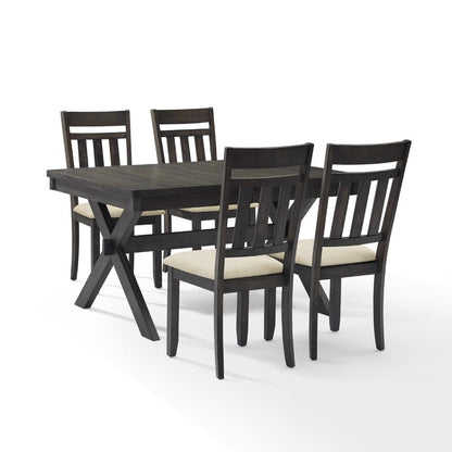 Crosley Furniture - Hayden 5 Piece Dining Set Slate - Table & 4 Slat Back Chairs - KF13026SL veiw 4