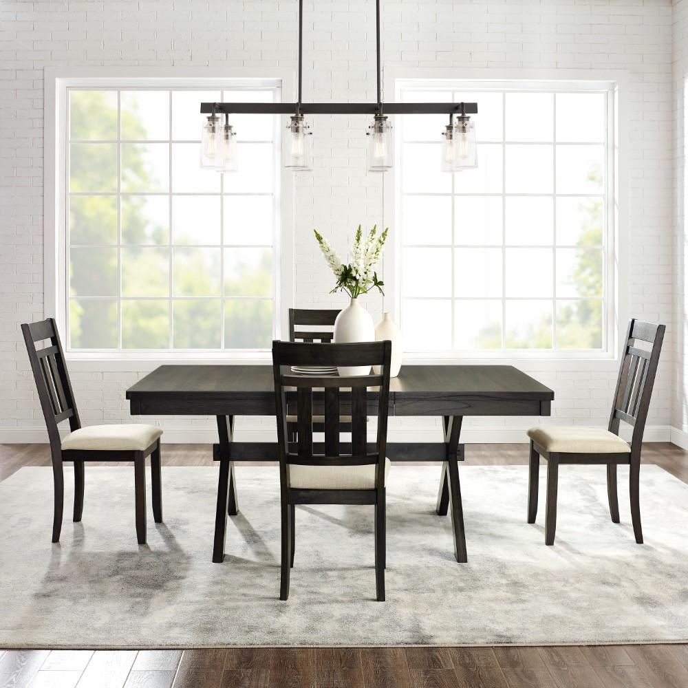 Crosley Furniture - Hayden 5 Piece Dining Set Slate - Table & 4 Slat Back Chairs - KF13026SL veiw 7