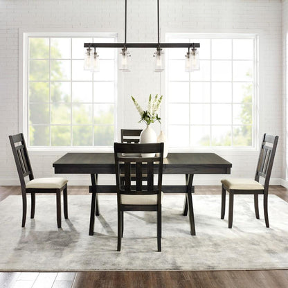 Crosley Furniture - Hayden 5 Piece Dining Set Slate - Table & 4 Slat Back Chairs - KF13026SL veiw 7