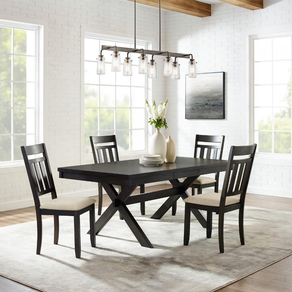 Crosley Furniture - Hayden 5 Piece Dining Set Slate - Table & 4 Slat Back Chairs - KF13026SL veiw 8