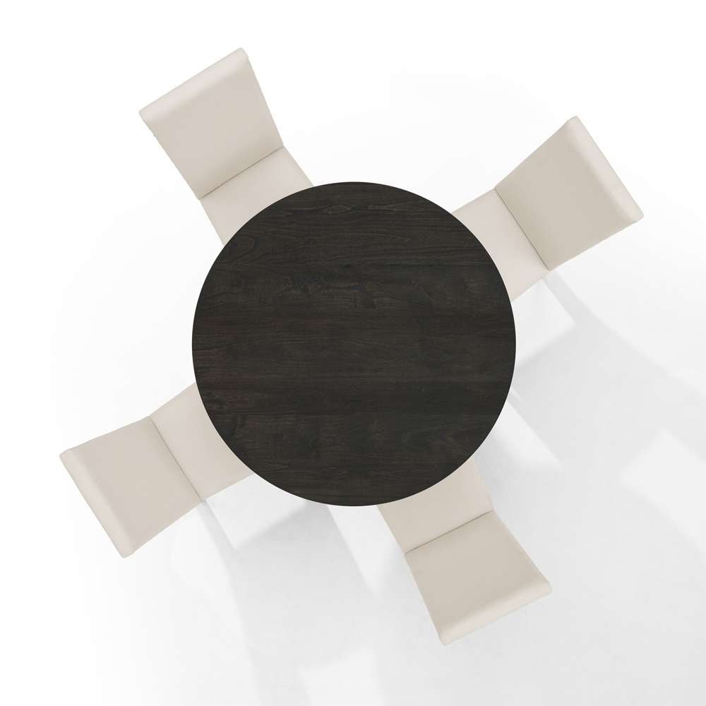Crosley Furniture - Hayden 5Pc Round Dining Set Slate/Cream - Table & 4 Upholstered Chairs - KF13074SL veiw 3