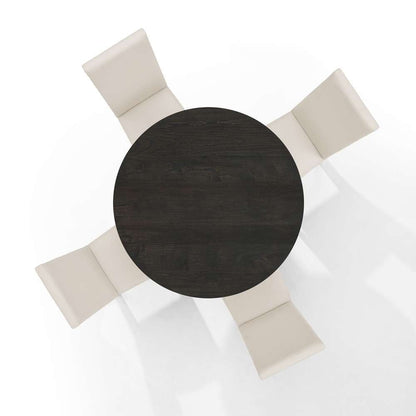 Crosley Furniture - Hayden 5Pc Round Dining Set Slate/Cream - Table & 4 Upholstered Chairs - KF13074SL veiw 3